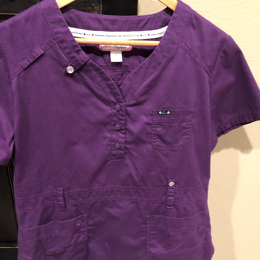 Purple Medical Scrub Top - Unbranded Women’s Short Sleeve